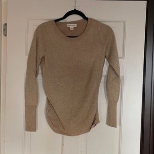 Banana republic sparkly gold crew neck sweater
